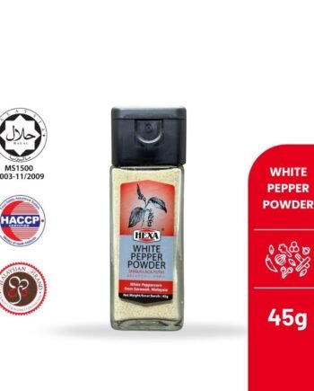 HEXA White Pepper Powder 45gm Serbuk Lada Putih Glass Jar