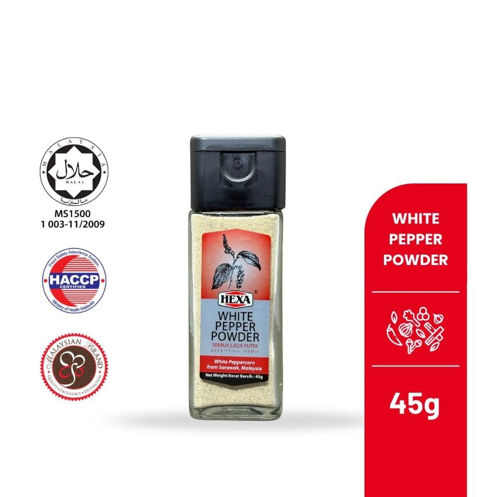 HEXA White Pepper Powder 45gm Serbuk Lada Putih Glass Jar